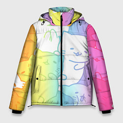 Куртка зимняя мужская Котоколлаж 05, цвет: 3D-черный