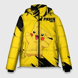 Куртка зимняя мужская PIKACHU: PIKA PIKA, цвет: 3D-черный