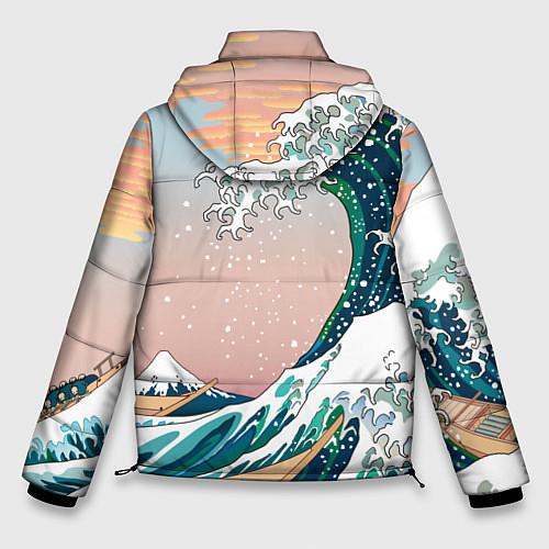 Мужская зимняя куртка Большая волна в канагаве / 3D-Черный – фото 2