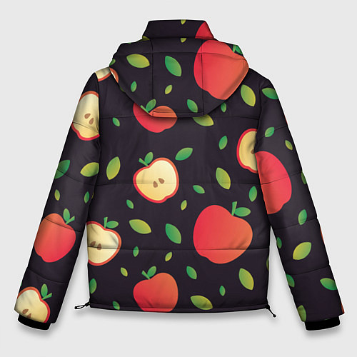 Мужская зимняя куртка Яблочный узор / 3D-Черный – фото 2