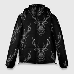 Куртка зимняя мужская Геометрический олень, цвет: 3D-черный