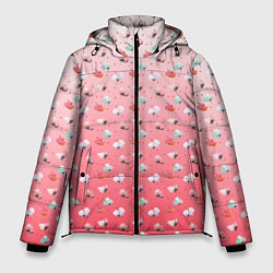 Куртка зимняя мужская Пижамный цветочек, цвет: 3D-черный