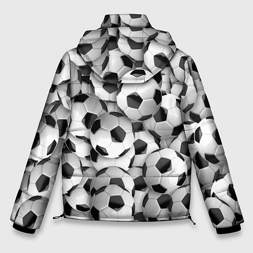 Мужская зимняя куртка Футбольные мячи много / 3D-Черный – фото 2