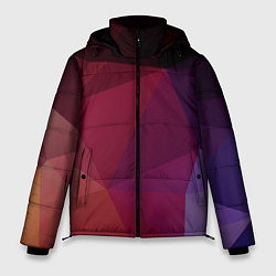 Куртка зимняя мужская Полигональный фон, цвет: 3D-светло-серый