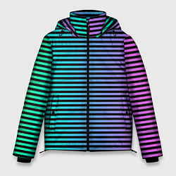 Куртка зимняя мужская В ЦВЕТНУЮ ПОЛОСКУ, цвет: 3D-черный