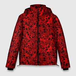 Куртка зимняя мужская ЧЕРЕПА И РОЗЫ, цвет: 3D-светло-серый