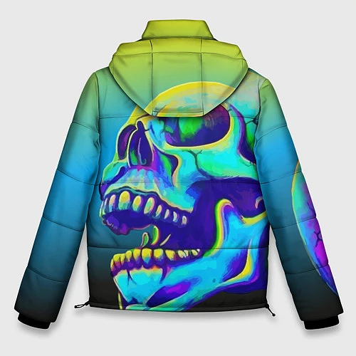 Мужская зимняя куртка Neon skull / 3D-Черный – фото 2