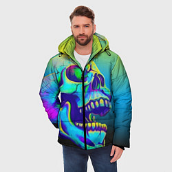 Куртка зимняя мужская Neon skull, цвет: 3D-светло-серый — фото 2