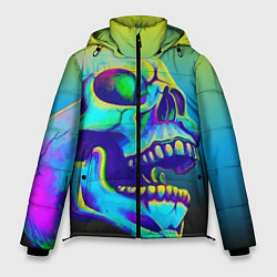 Куртка зимняя мужская Neon skull, цвет: 3D-красный