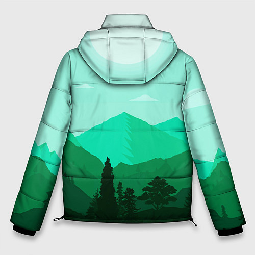 Мужская зимняя куртка Горы пейзаж дикая природа / 3D-Красный – фото 2