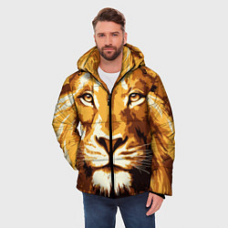 Куртка зимняя мужская Взгляд льва, цвет: 3D-черный — фото 2