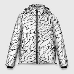 Куртка зимняя мужская Черно-белые узоры, цвет: 3D-светло-серый