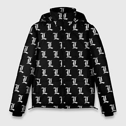 Куртка зимняя мужская Эл паттерн черный, цвет: 3D-светло-серый