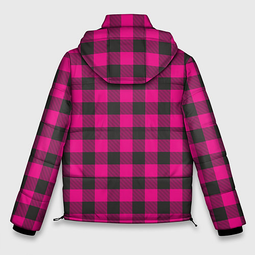 Мужская зимняя куртка Розовая клетка / 3D-Черный – фото 2