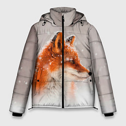 Куртка зимняя мужская Лиса и снег, цвет: 3D-черный