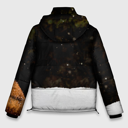 Мужская зимняя куртка Лиса и снег / 3D-Черный – фото 2