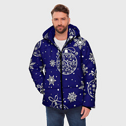 Куртка зимняя мужская Новогодний снег, цвет: 3D-черный — фото 2
