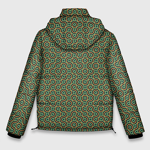 Мужская зимняя куртка Зеленые круги / 3D-Черный – фото 2