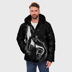 Куртка зимняя мужская Космический Кит, цвет: 3D-красный — фото 2
