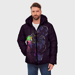 Куртка зимняя мужская Медуза и космонавт, цвет: 3D-светло-серый — фото 2