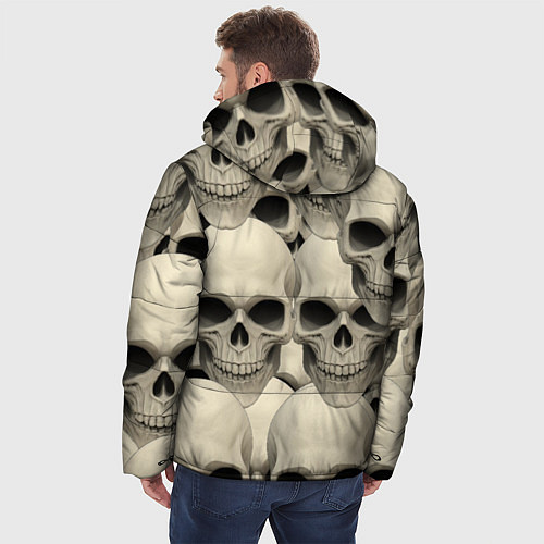 Мужская зимняя куртка Черепа 5 вариант / 3D-Светло-серый – фото 4