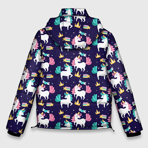 Мужская зимняя куртка Unicorn pattern / 3D-Красный – фото 2