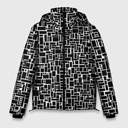 Куртка зимняя мужская Геометрия ЧБ Black & white, цвет: 3D-светло-серый