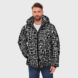Куртка зимняя мужская Геометрия ЧБ Black & white, цвет: 3D-светло-серый — фото 2