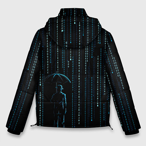 Мужская зимняя куртка Двоичный дождь, матрица / 3D-Черный – фото 2