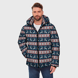 Куртка зимняя мужская Новогодняя с оленями, цвет: 3D-светло-серый — фото 2