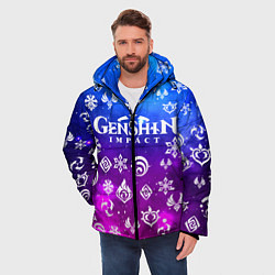 Куртка зимняя мужская GENSHIN IMPACT, цвет: 3D-черный — фото 2