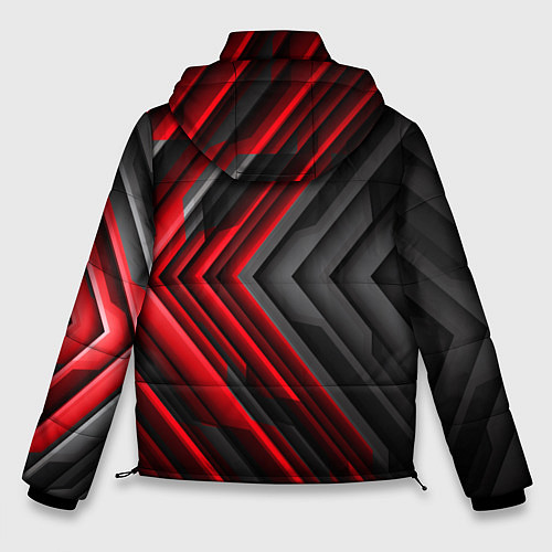 Мужская зимняя куртка Абстракция черно-красный свет / 3D-Черный – фото 2