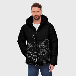 Куртка зимняя мужская Говорящий кот, цвет: 3D-черный — фото 2