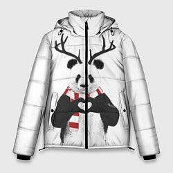 Куртка зимняя мужская Новогодний Панда, цвет: 3D-черный