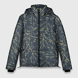 Куртка зимняя мужская Веточки, цвет: 3D-черный