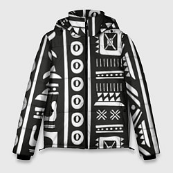 Куртка зимняя мужская Этнический узор, цвет: 3D-светло-серый