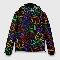 Куртка зимняя мужская AMONG US NEON, цвет: 3D-черный