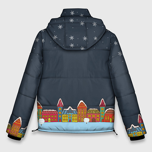 Мужская зимняя куртка Коронавирусный Новый Год / 3D-Черный – фото 2