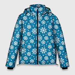 Куртка зимняя мужская Снежинки, цвет: 3D-черный