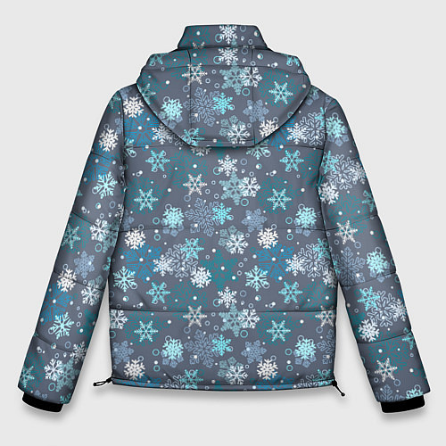 Мужская зимняя куртка Снежинки / 3D-Черный – фото 2
