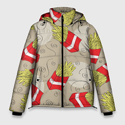 Куртка зимняя мужская Фастфуд - Картошка фри, цвет: 3D-черный