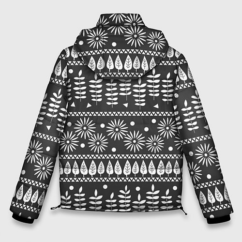 Мужская зимняя куртка Этнические узоры / 3D-Черный – фото 2