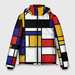 Куртка зимняя мужская Color blocking, цвет: 3D-черный