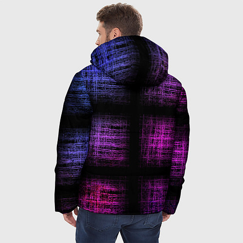 Мужская зимняя куртка Неоновая абстракция / 3D-Светло-серый – фото 4
