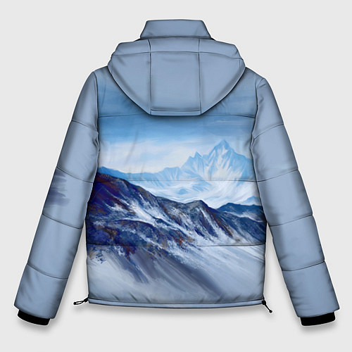 Мужская зимняя куртка Серо-голубые горы / 3D-Черный – фото 2