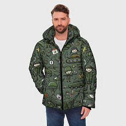 Куртка зимняя мужская Военные атрибуты, цвет: 3D-черный — фото 2