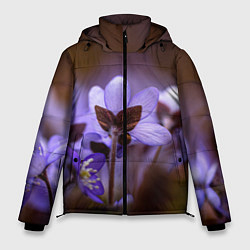 Куртка зимняя мужская Хрупкий цветок фиалка, цвет: 3D-красный
