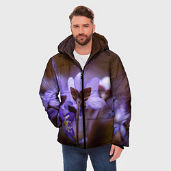 Куртка зимняя мужская Хрупкий цветок фиалка, цвет: 3D-красный — фото 2