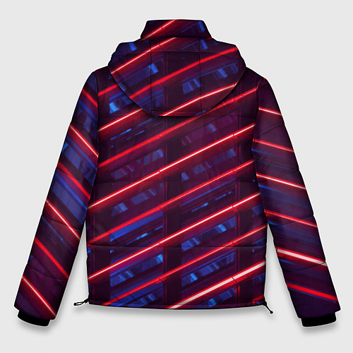 Мужская зимняя куртка Неоновые полосы / 3D-Черный – фото 2