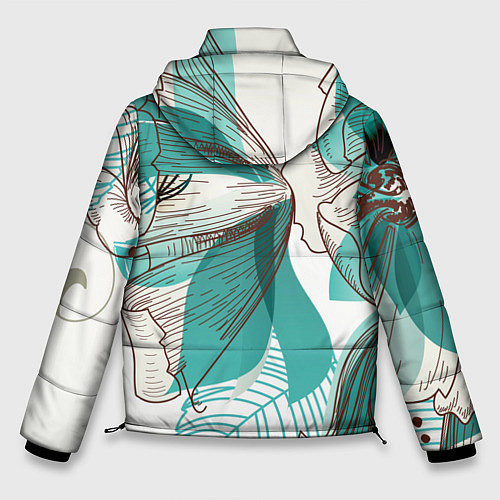 Мужская зимняя куртка Цветок / 3D-Черный – фото 2